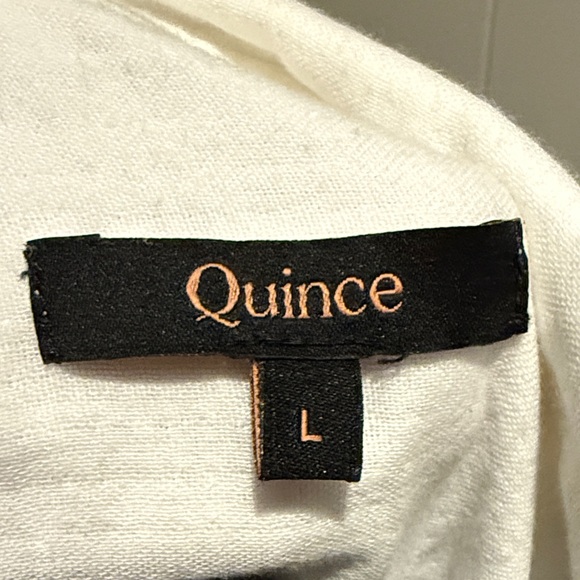 B22 Quince Women's Large Organic White Button-Down Shirt Preppy Casual - Picture 2 of 7